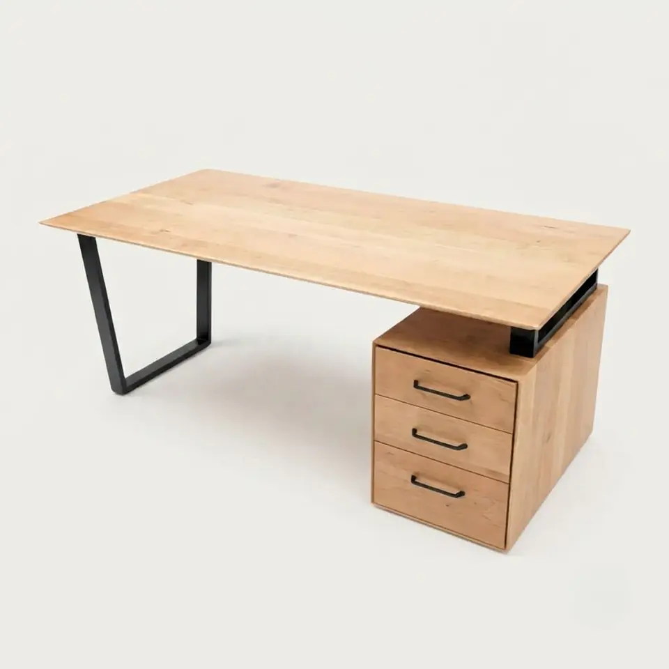Escritorio Trapecio Cajonera - Madera Nativa 1