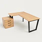 Escritorio Trapecio ELE Cajonera - Madera Nativa - Miniatura 1