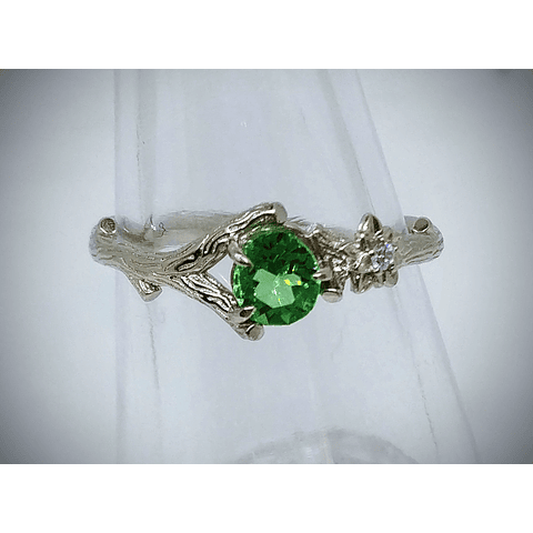 SS - .50ct ☢ Nature vibes Tree branch, vintage UG glass ring - Sterling💍
