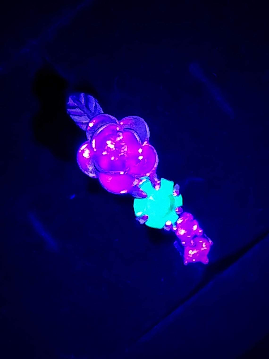 .40ct ☢ Victorian Rose and UG glass ring -  Sterling 💍 4