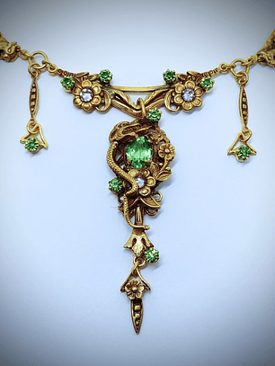 ☢ Uranium glass dragon necklace - Private collection