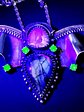 MTO ☢ Large bat goddess necklace, UG glass  & labradorite - Sterling -  Private collection - thumbnail 6