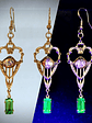 RTS ☢ Art Deco inspired, glass opal and UG glass earrings - Costume - thumbnail 3