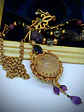Gold-Filled - 3.5ct ☢ UG & 25ct Star rose quartz, pendulum necklace - thumbnail 1