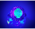 SS - 2.5ct ☢ Art Deco inspired, Rare sapphire BLUE UG glass ring - Sterling 💍 Video