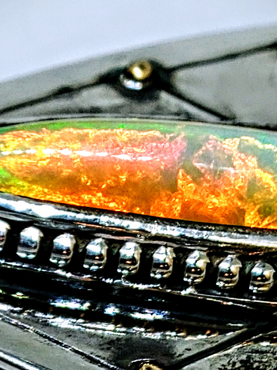 Hand engraved Phoenix & Fire opal - Private collection 7