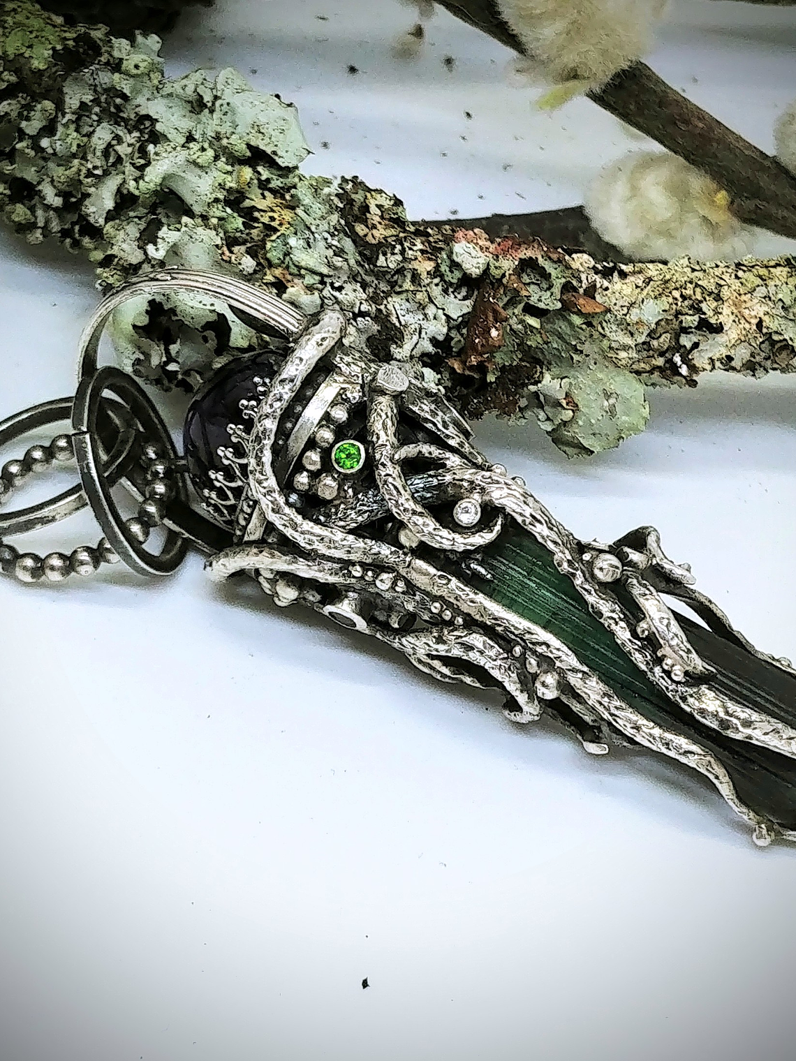  Magical, 4.3gram Nigerian Tourmaline crystal pendulum pendant - SOLD Private collection 3