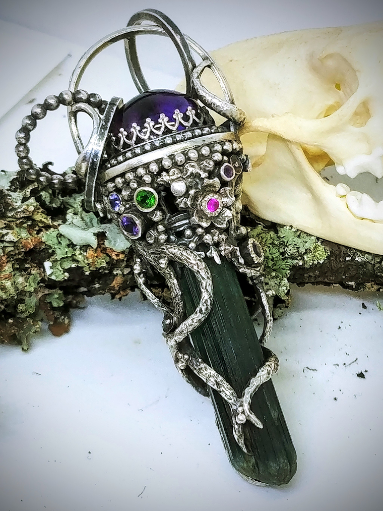  Magical, 4.3gram Nigerian Tourmaline crystal pendulum pendant - SOLD Private collection 6