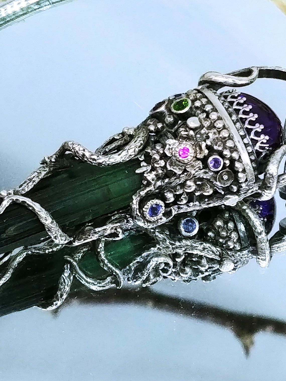  Magical, 4.3gram Nigerian Tourmaline crystal pendulum pendant - SOLD Private collection 5