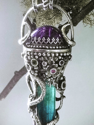  Magical, 4.3gram Nigerian Tourmaline crystal pendulum pendant - SOLD Private collection