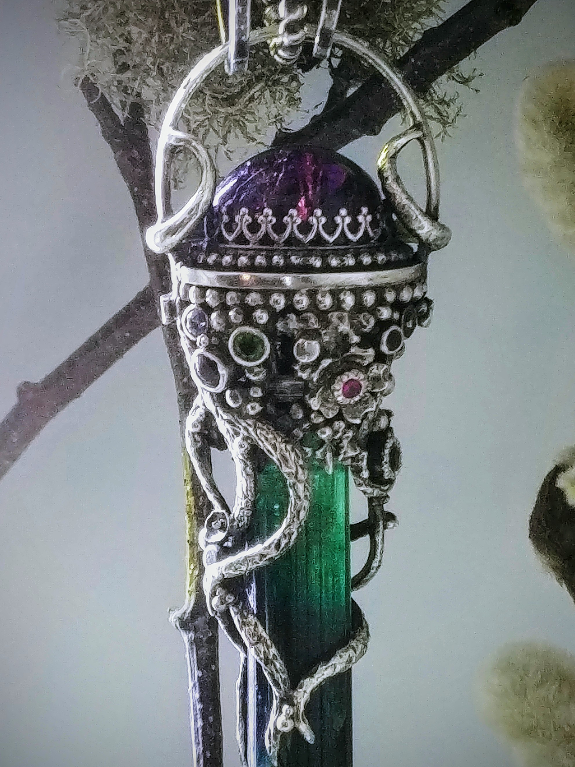  Magical, 4.3gram Nigerian Tourmaline crystal pendulum pendant - SOLD Private collection 7