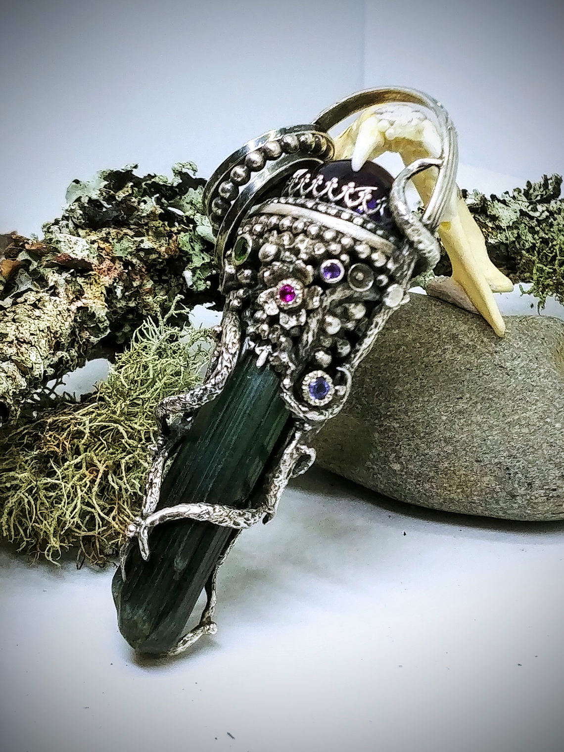  Magical, 4.3gram Nigerian Tourmaline crystal pendulum pendant - SOLD Private collection 2