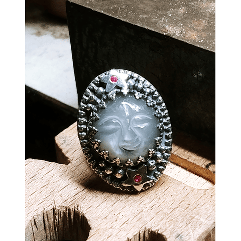 Carved Moonstone ring - Private collection
