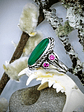 Chrysoprase and Rhodolite garnet double band ring - Private collection - thumbnail 6