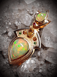 Sterling and 14k Unisex Opal pendant - Private collection - thumbnail 2