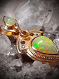 Sterling and 14k Unisex Opal pendant - Private collection - thumbnail 4