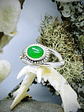 RTS - Apple green Chrysoprase ring - Sterling - Size 8.5 - thumbnail 1