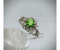 SS - 1ct ☢ Dazzling, vintage UG glass & Cz ring - Sterling 💍adjustable