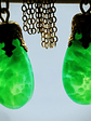 CJ - Art Deco inspired, gold-filled vintage Peking Jade glass earrings  - thumbnail 10