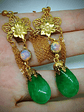 CJ - Art Deco inspired, gold-filled vintage Peking Jade glass earrings  - thumbnail 7