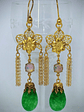 CJ - Art Deco inspired, gold-filled vintage Peking Jade glass earrings  - thumbnail 4