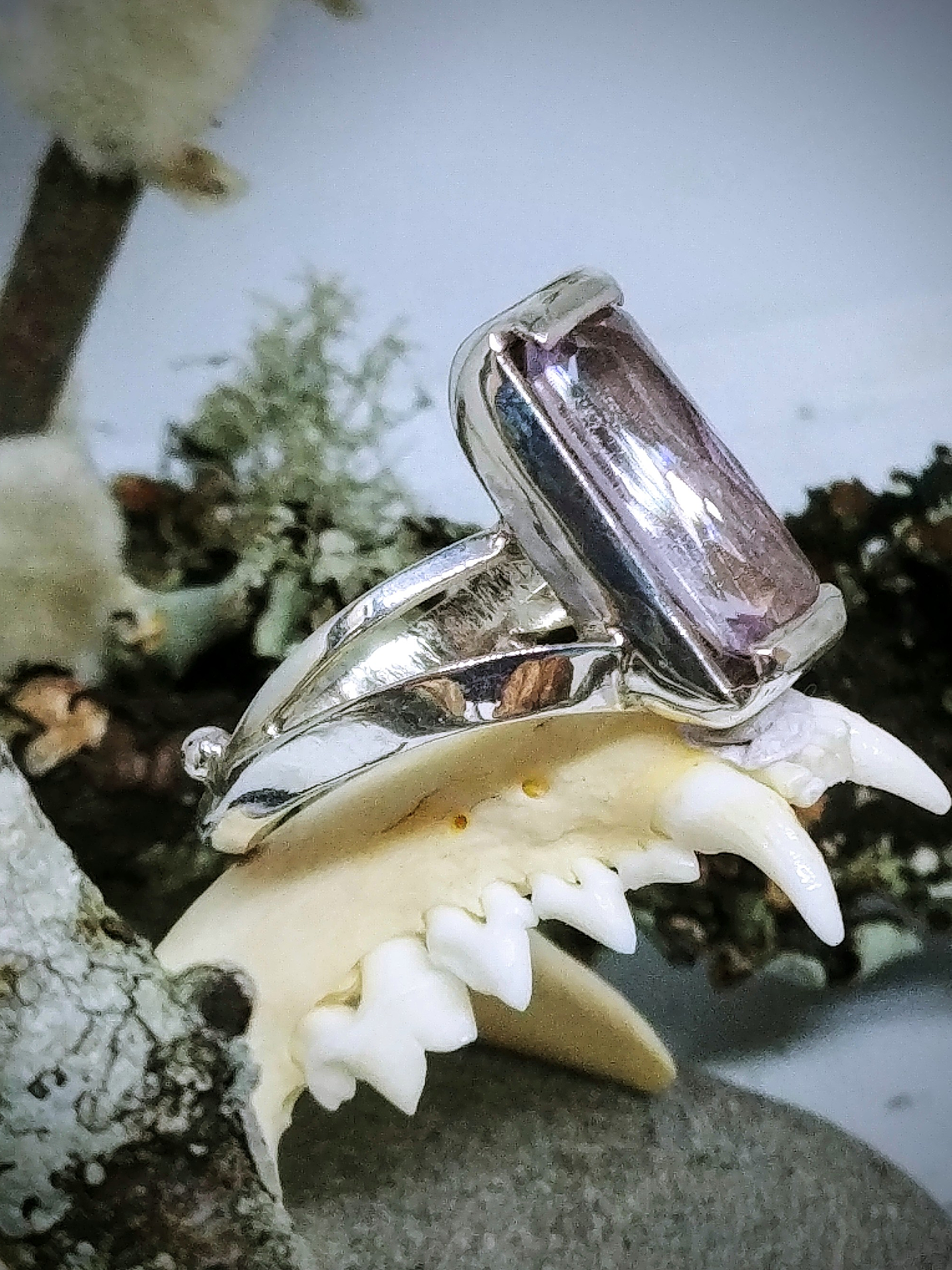 ⏯ 5.27ct Sterling and baby pink Kunzite ring - Sterling - Sz 8.5 - Video  2
