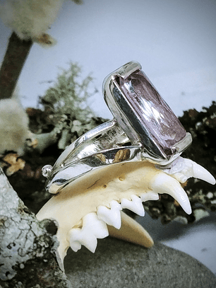 5.27ct Sterling and baby pink Kunzite ring - Sz 8.5 - Video ⏯