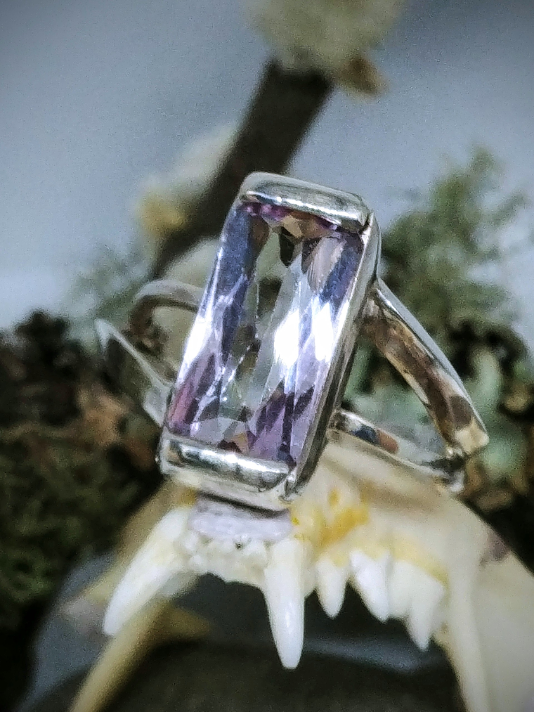 ⏯ 5.27ct Sterling and baby pink Kunzite ring - Sterling - Sz 8.5 - Video  1