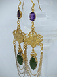 RTS - Long Amethyst and Canada Jade earrings - 14k Gold-filled - thumbnail 2