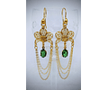 Vintage inspired, Tourmaline Swarovski crystal earrings - 14k Gold-filled