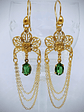 RTS - Vintage inspired, Tourmaline Swarovski crystal earrings - Gold-filled - thumbnail 1