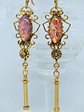 Vintage glass opal and cultured pearl earrings - Gold filled - Private collection - thumbnail 1