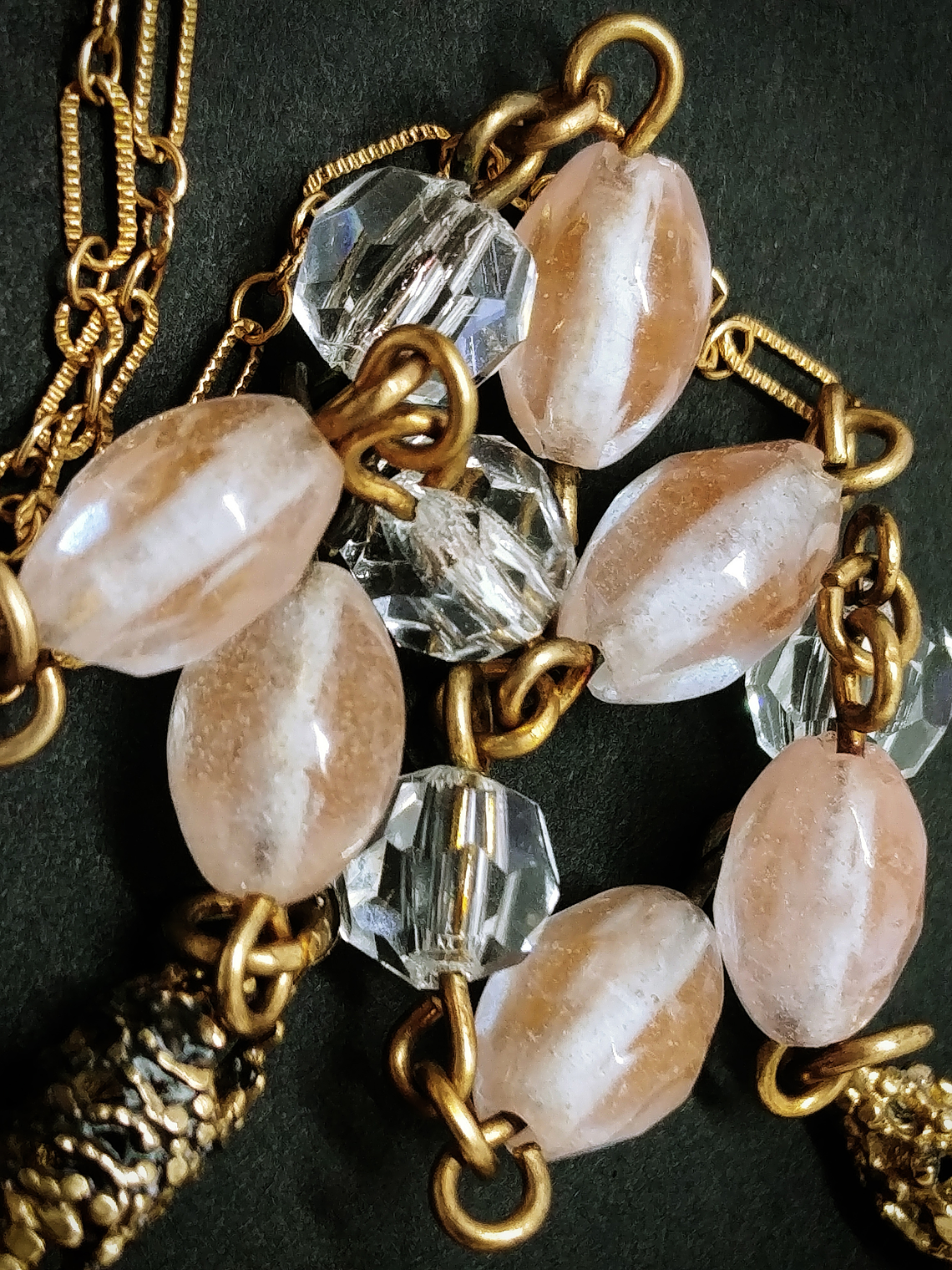 RTS - Victorian love-birds & antique Saphiret, Alexandrite and pink sapphire necklace - Gold-filed 7