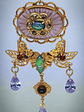 RTS - Art Nouveau style, Genuine Opal & Gemstone, vintage purple camphor glass necklace - Costume - thumbnail 5