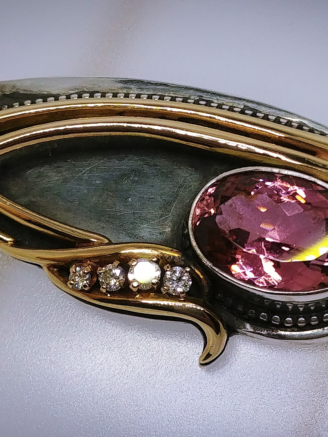 RTS - 14k - Eye of Horus, 7.2ct Pink tourmaline, ruby and diamond necklace - Video⏯ 1