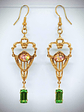 RTS ☢ Art Deco inspired, glass opal and UG glass earrings - Costume - thumbnail 1