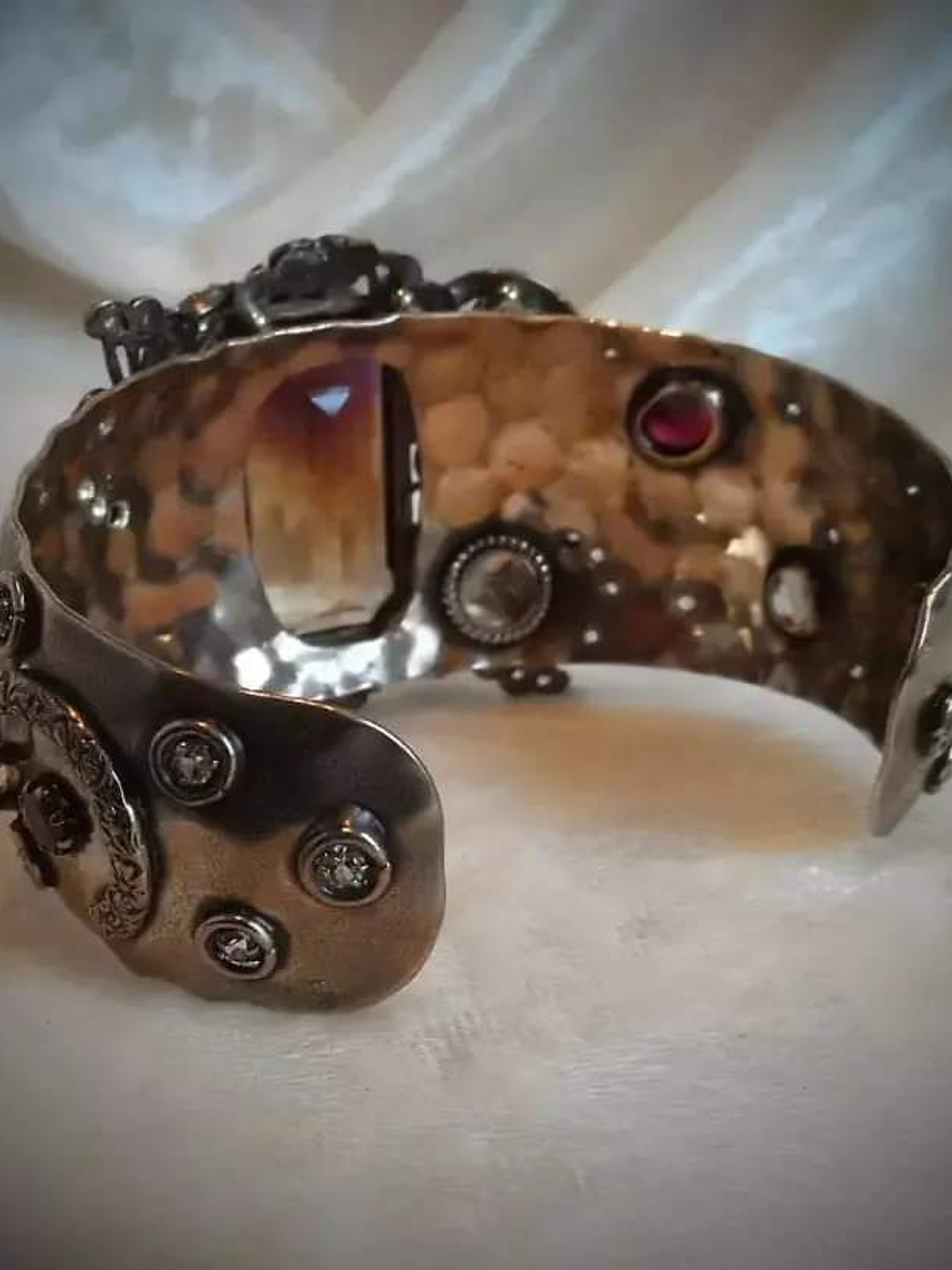 Art Nouveau, Ametrine and garnet butterfly bracelet - Private collection 3
