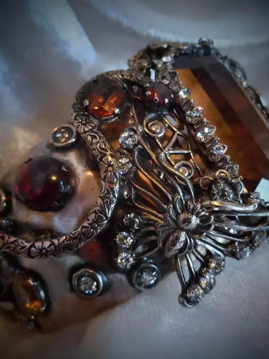 Art Nouveau, Ametrine and garnet butterfly bracelet - Private collection 4