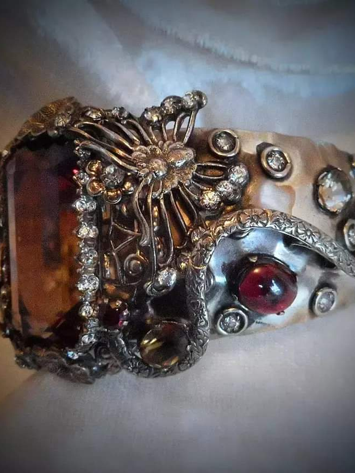 Art Nouveau, Ametrine and garnet butterfly bracelet - Private collection 5