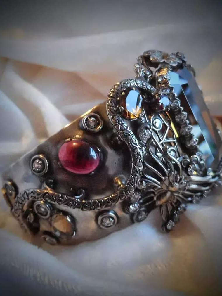 Art Nouveau, Ametrine and garnet butterfly bracelet - Private collection 6