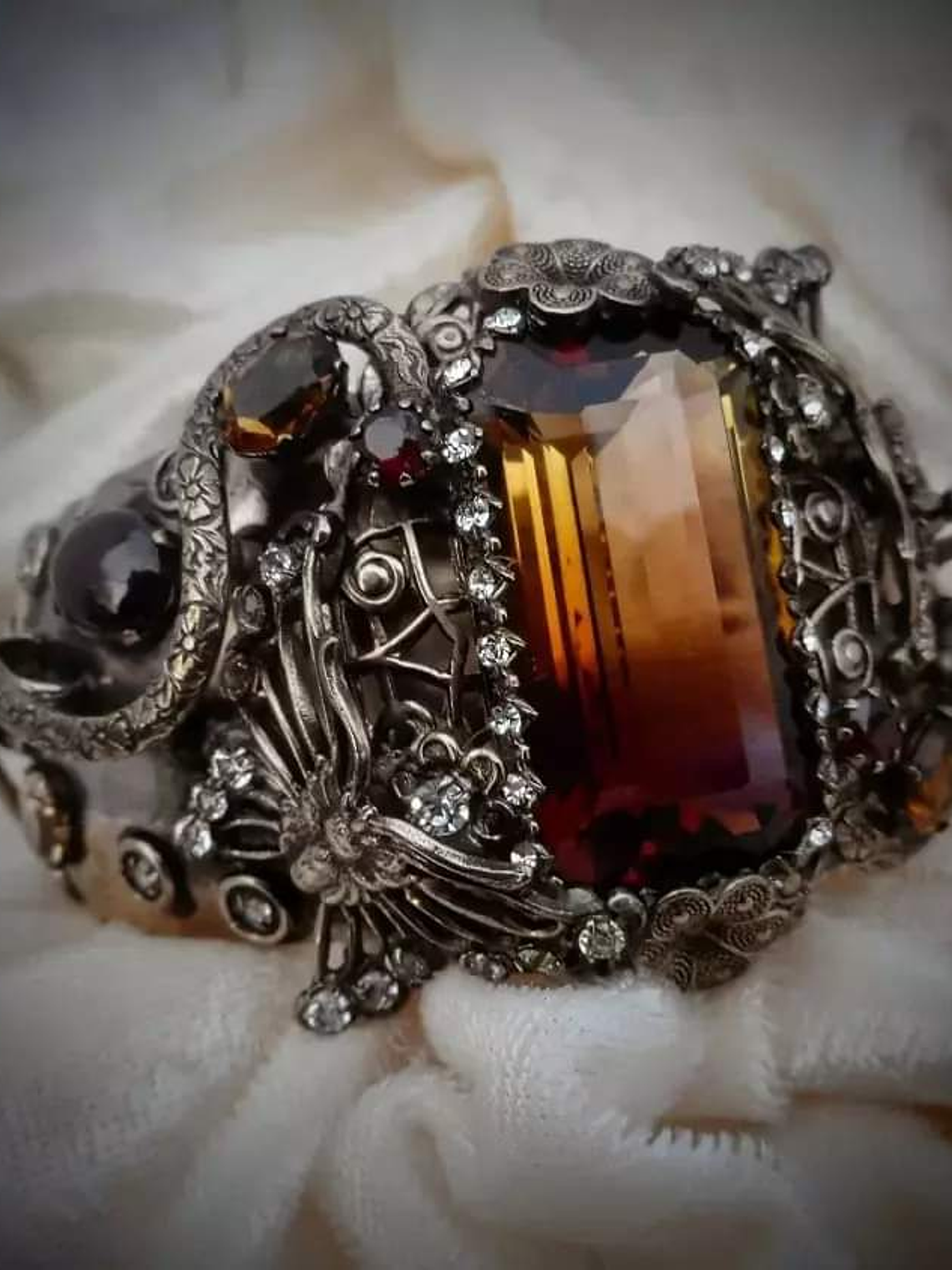 Art Nouveau, Ametrine and garnet butterfly bracelet - Private collection 9