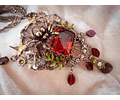 Citrine and garnet Spider necklace