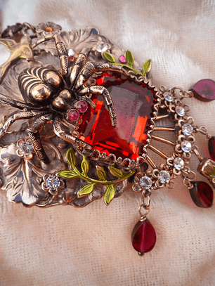 Citrine and garnet Spider necklace - Private collection