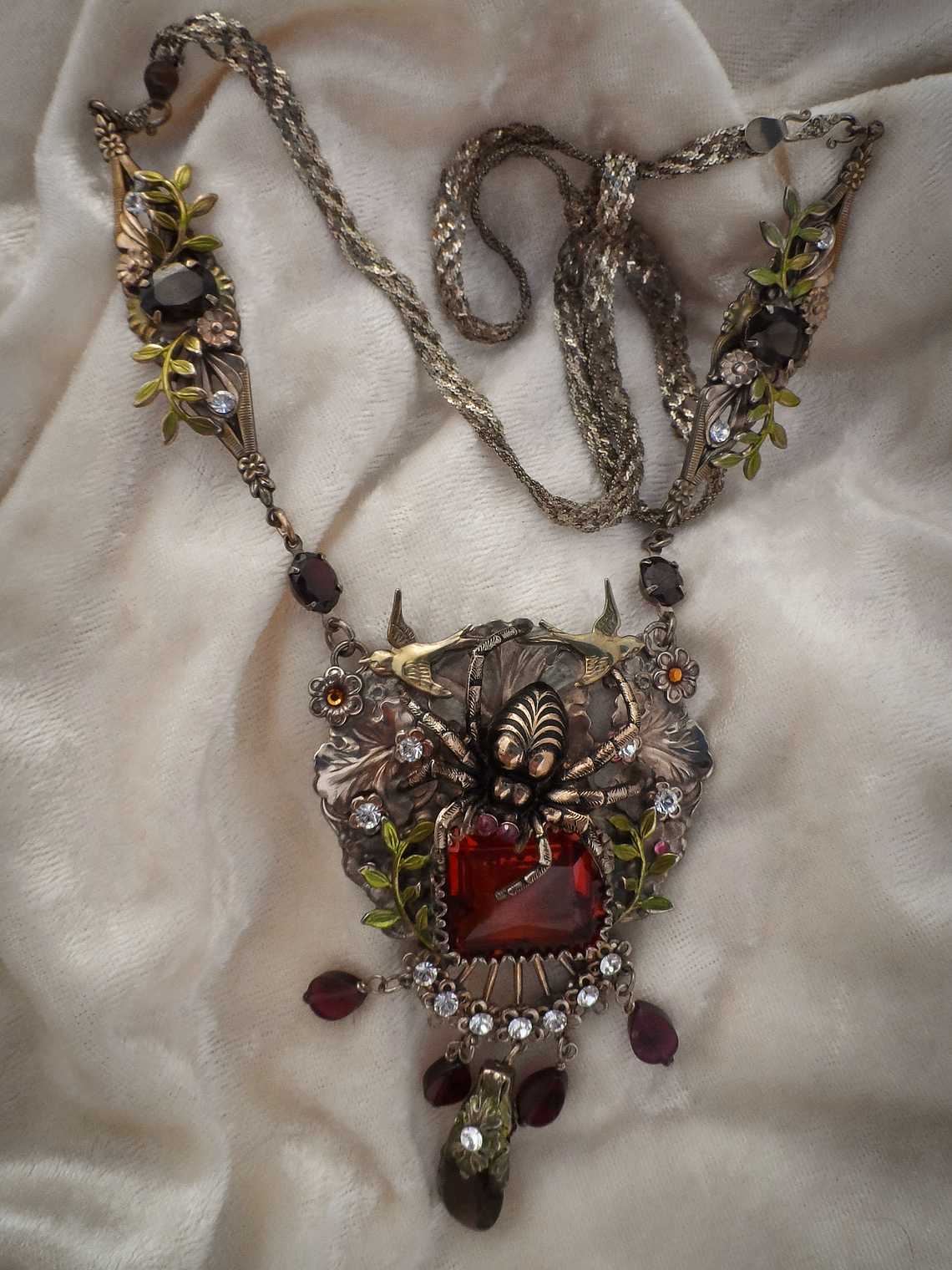 Citrine and garnet Spider necklace - Private collection 5