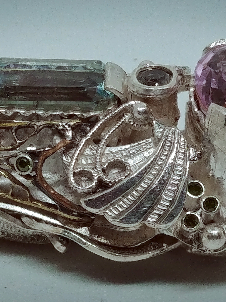 Kunzite and aquamarine Chrysalis - Cremation necklace 6