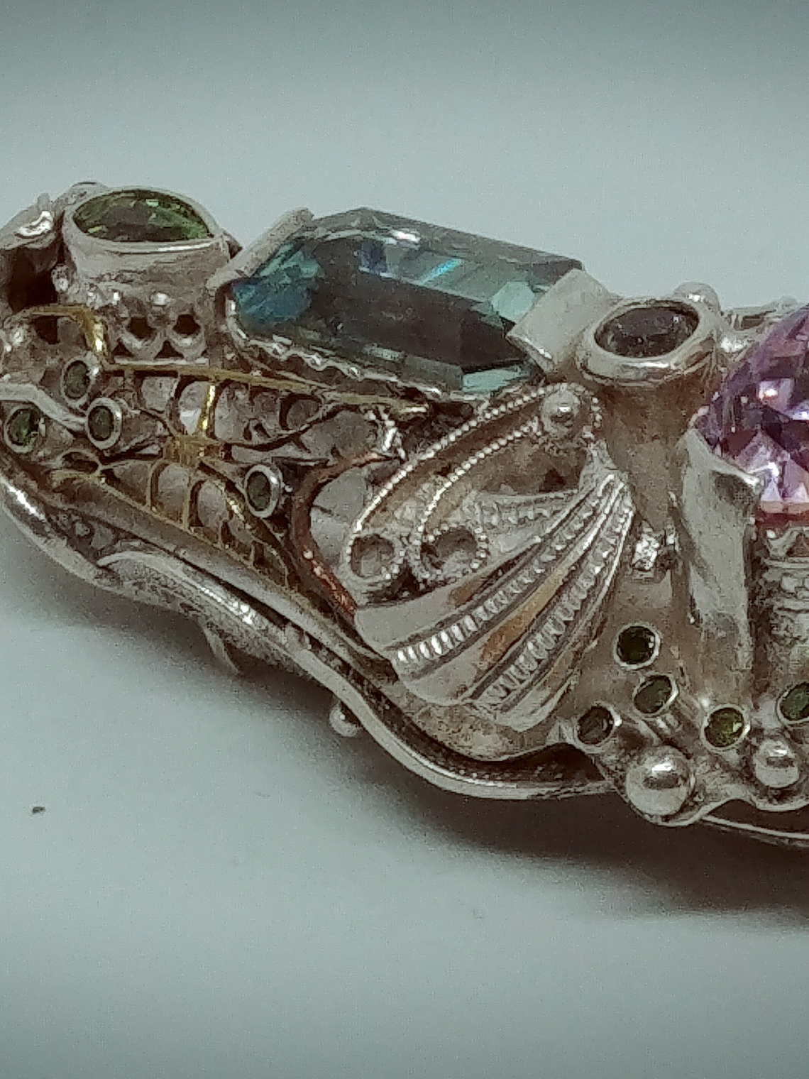 Kunzite and aquamarine Chrysalis - Cremation necklace 7