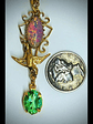 3.5ct ☢ Victorian Love-birds, vintage UG and Czech glass opal necklace - Sold Private collection - thumbnail 2