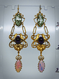 RTS - Victorian inspired lovebirds with Genuine amethyst, prasiolite and glass opal earrings - Costume - thumbnail 3