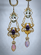 RTS - Victorian inspired lovebirds with Genuine amethyst, prasiolite and glass opal earrings - Costume - thumbnail 5