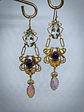 RTS - Victorian inspired lovebirds with Genuine amethyst, prasiolite and glass opal earrings - Costume - thumbnail 8